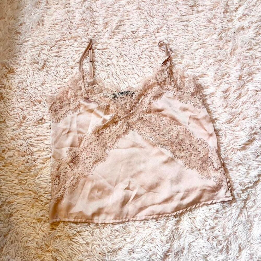 Pink Satin Lace Camisole‎ Delicate Feminine Coquette Twee Lolita Fairy Core